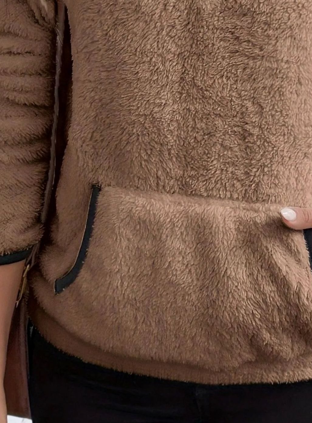 Madison | Women's Half-Zip Teddy Fleece Pullover Sweater Kangaroo Pocket