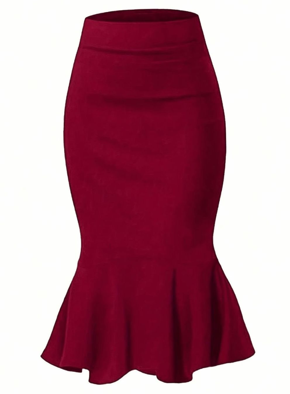 Eleanor | Women's High-Waist Fishtail Midi Pencil Skirt
