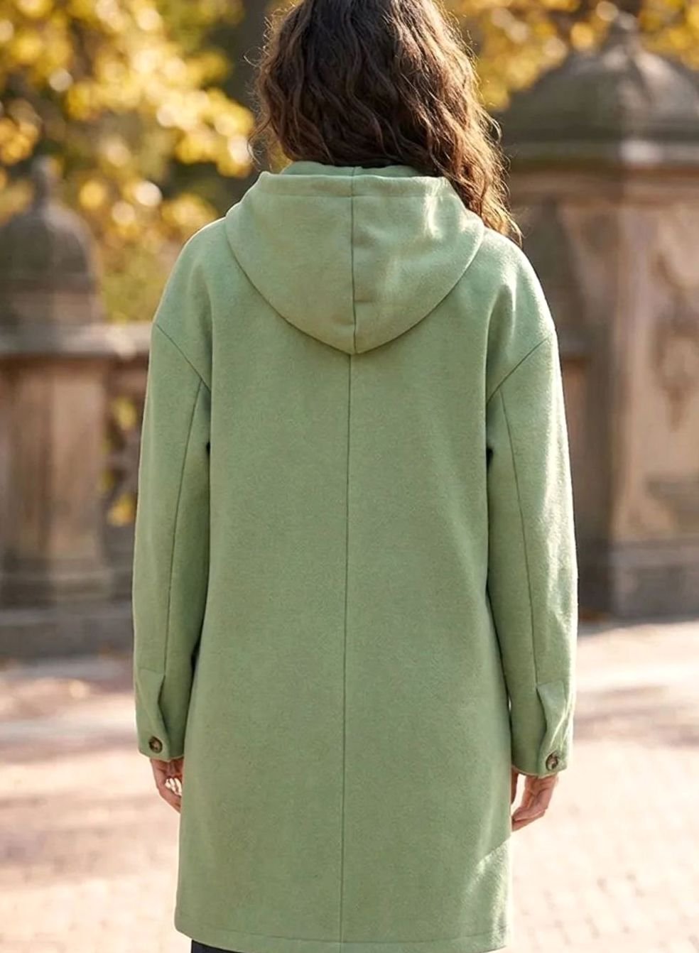 Sophia | Women's Hooded Button-Front Fleece Coat Regular Fit