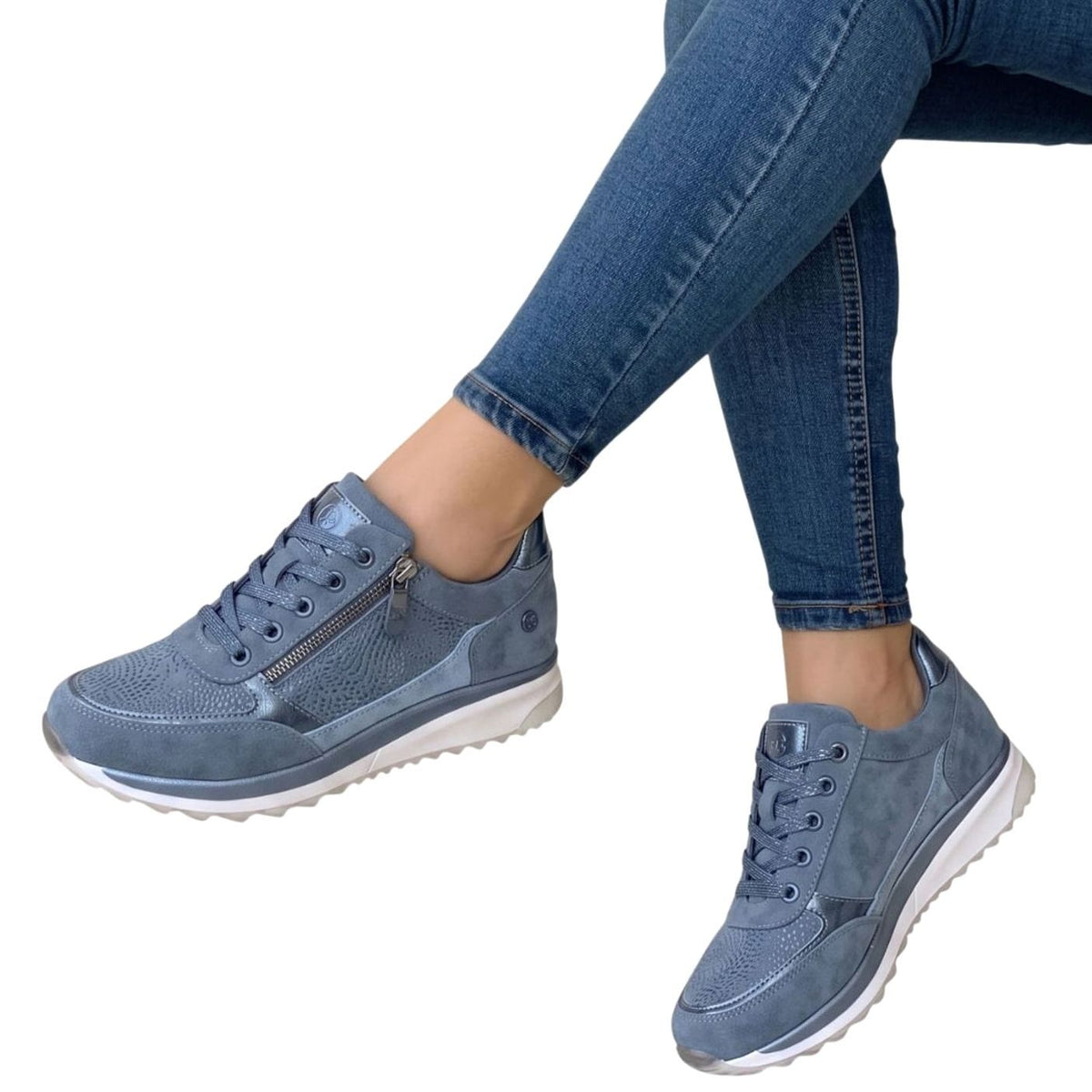 Sophia | Women's Lace-Up Side-Zip Cushioned Platform Sneakers