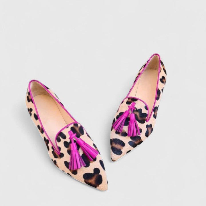 Charlotte | Women's Leopard Print Pointed-Toe Tassel Flat Loafers