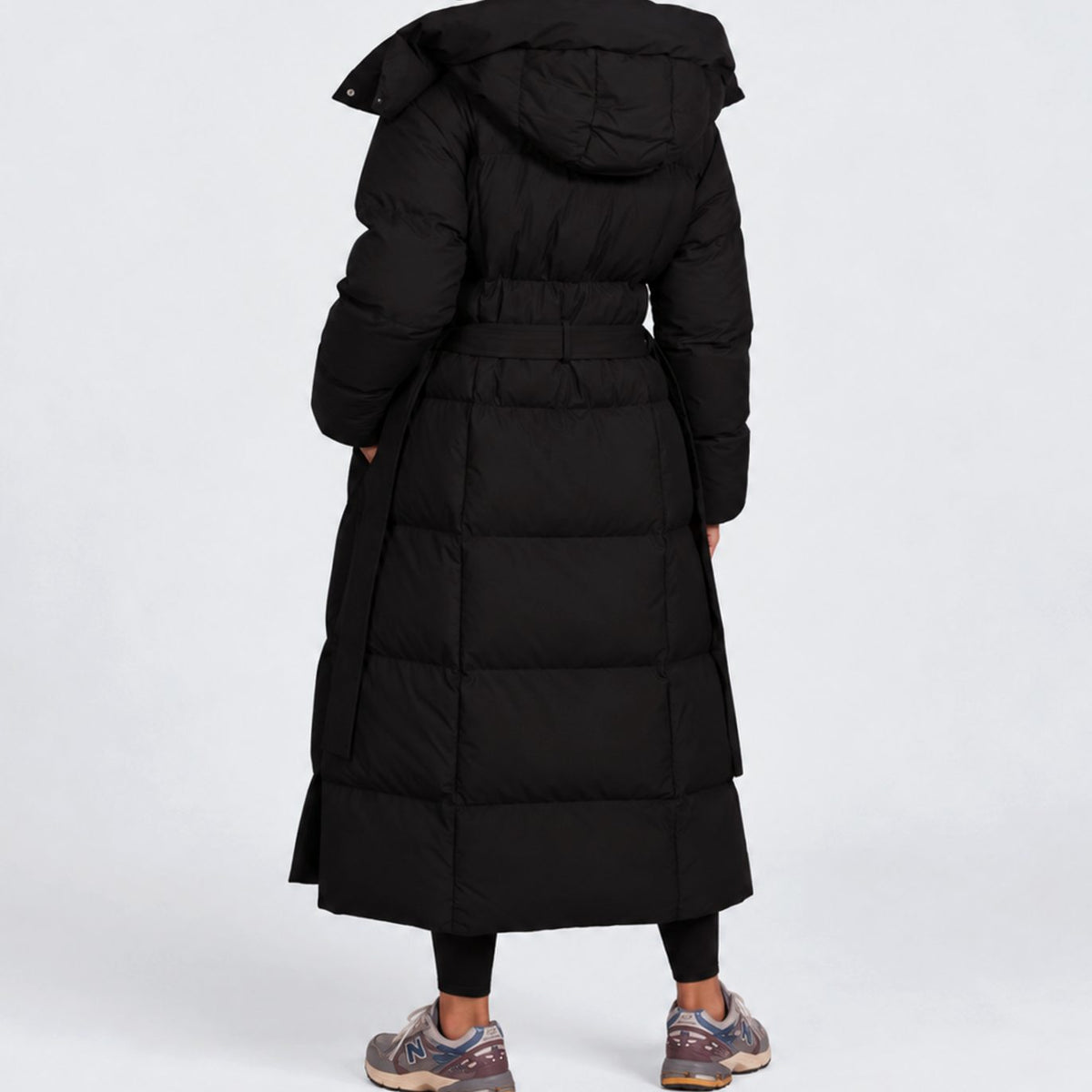 Charlotte | Women's Long Hooded Belted Puffer Coat