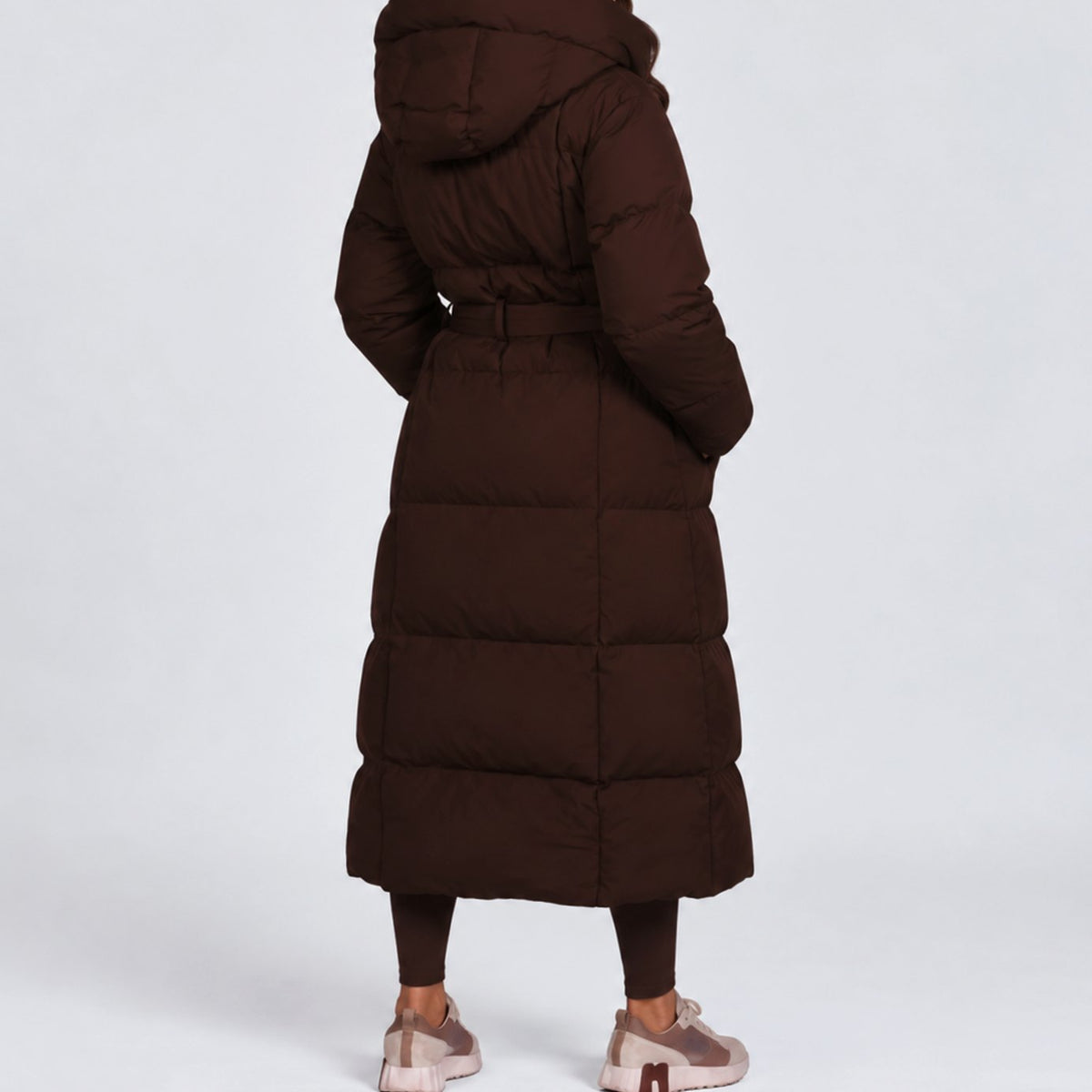 Charlotte | Women's Long Hooded Belted Puffer Coat