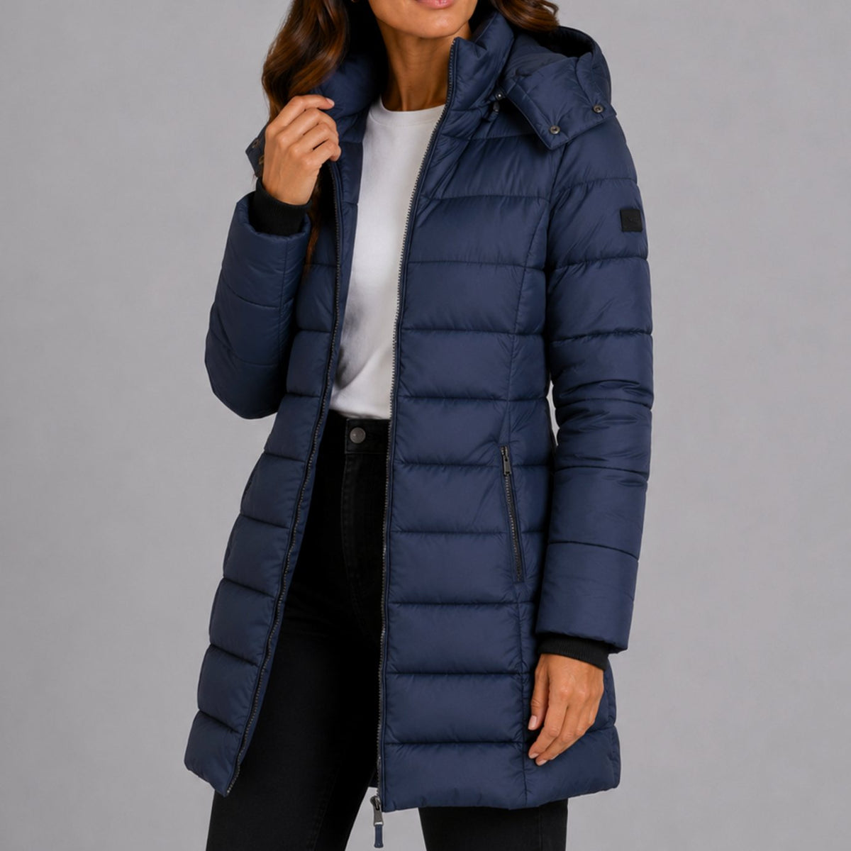 Victoria | Women's Long Hooded Puffer Jacket Insulated Longline Winter Coat