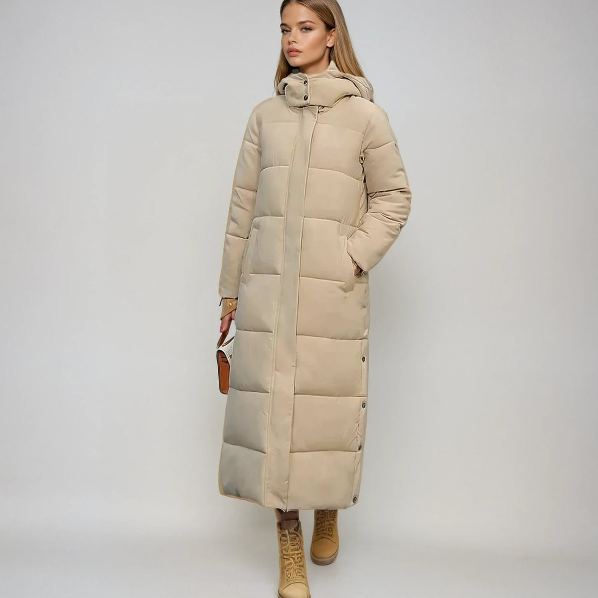 Olivia | Women's Long Quilted Hooded Puffer Jacket