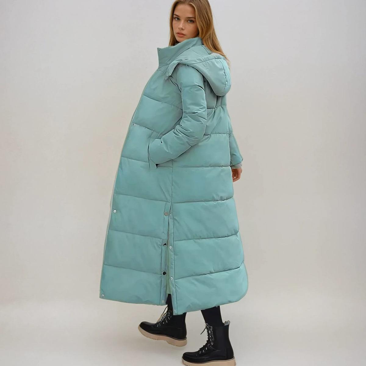 Olivia | Women's Long Quilted Hooded Puffer Jacket