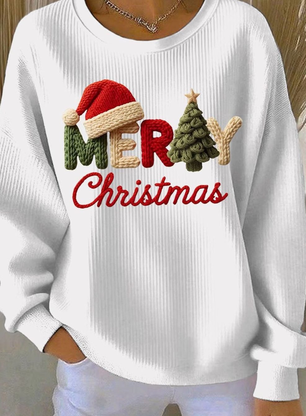 Sophia | Women's Merry Christmas Graphic Crewneck Sweatshirt