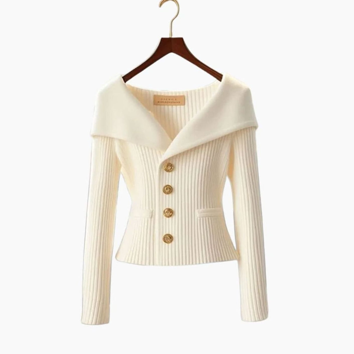 Luna | Women's Off-Shoulder Button-Up Ribbed Cardigan Sweater