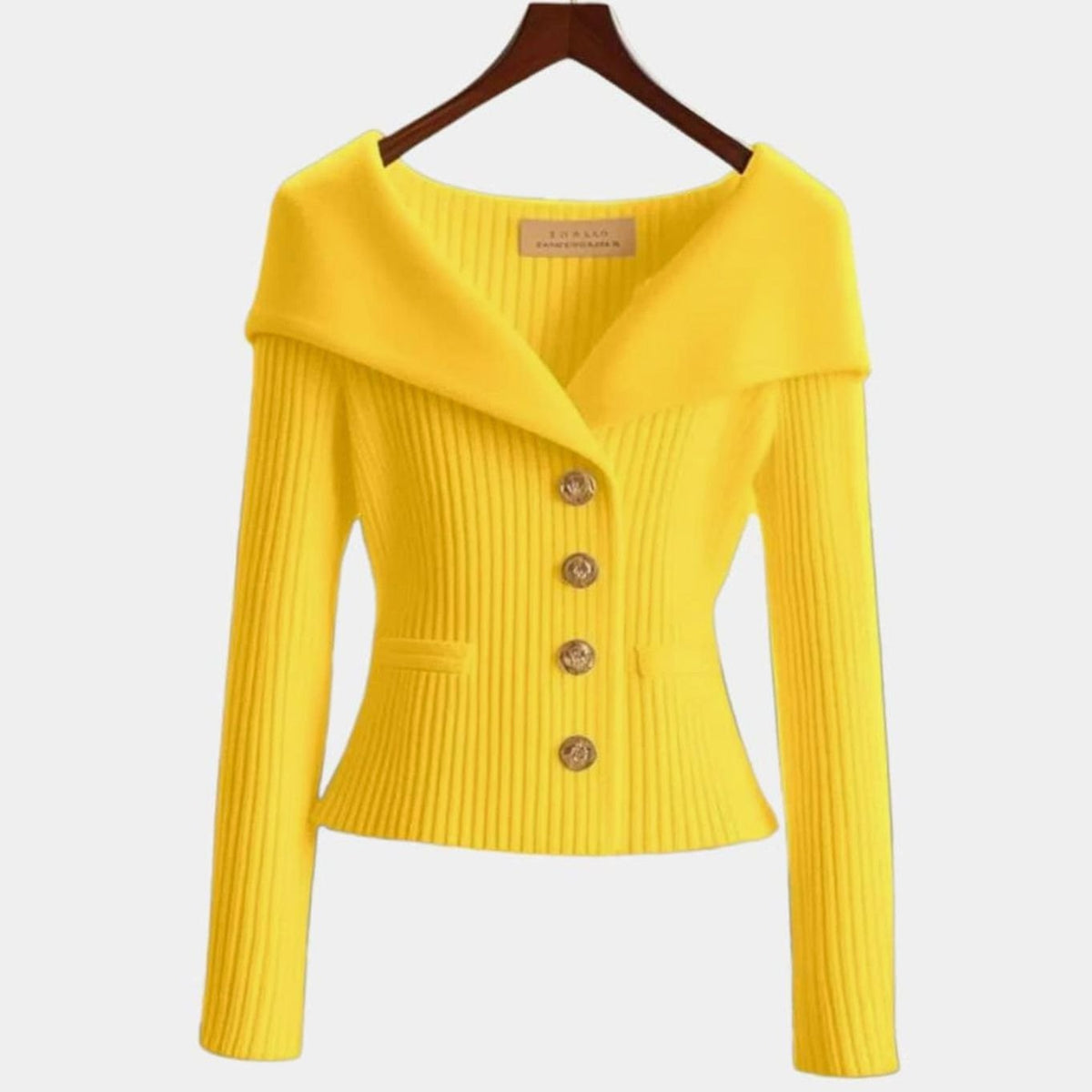 Luna | Women's Off-Shoulder Button-Up Ribbed Cardigan Sweater