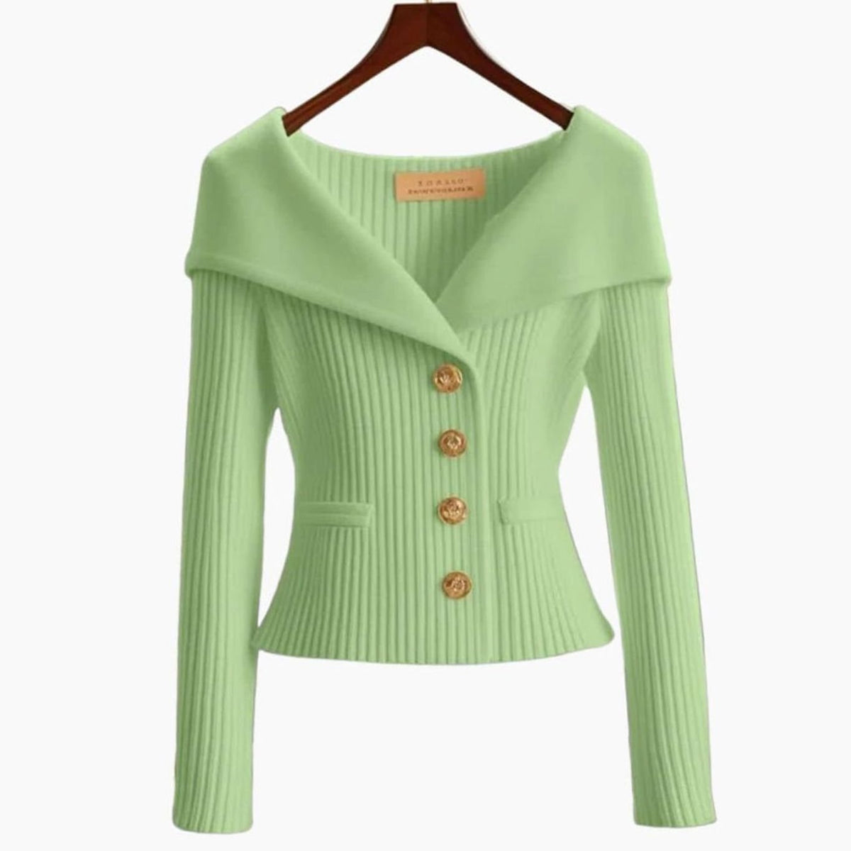 Luna | Women's Off-Shoulder Button-Up Ribbed Cardigan Sweater