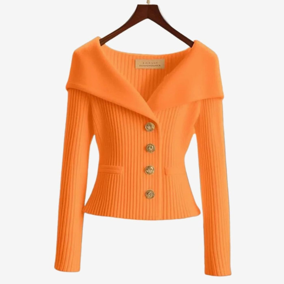Luna | Women's Off-Shoulder Button-Up Ribbed Cardigan Sweater