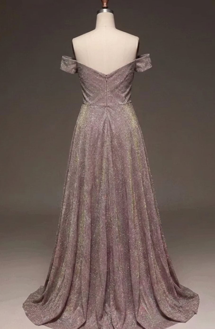 Olivia | Women's Off-Shoulder Glitter Sequin Dress A-Line Wedding Guest Gown