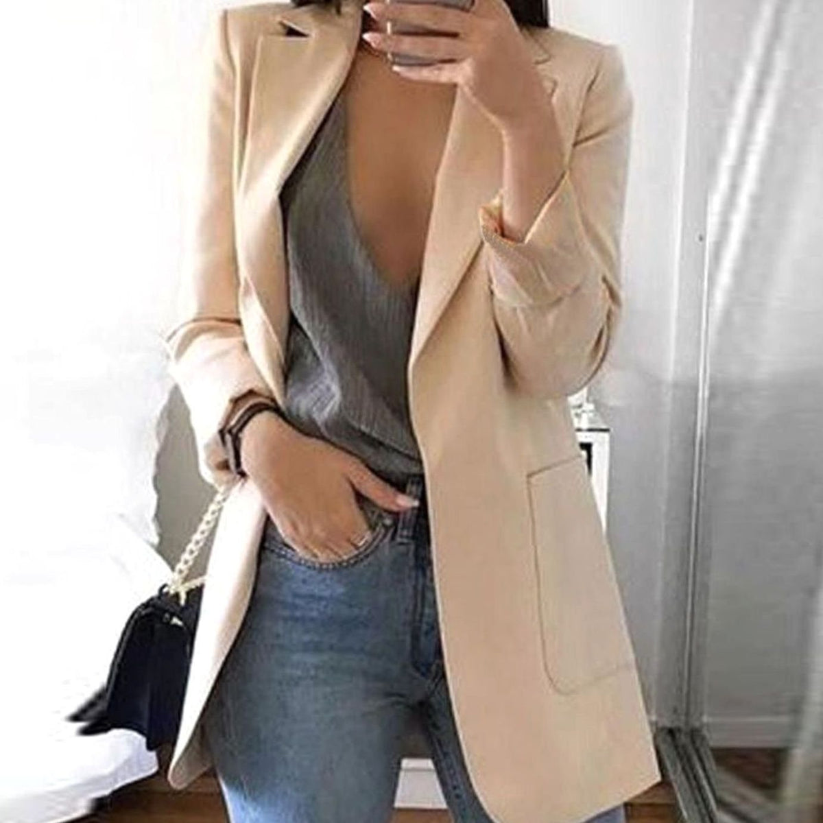 Charlotte | Women's Open-Front Lapel Long-Sleeve Casual Smart Blazer