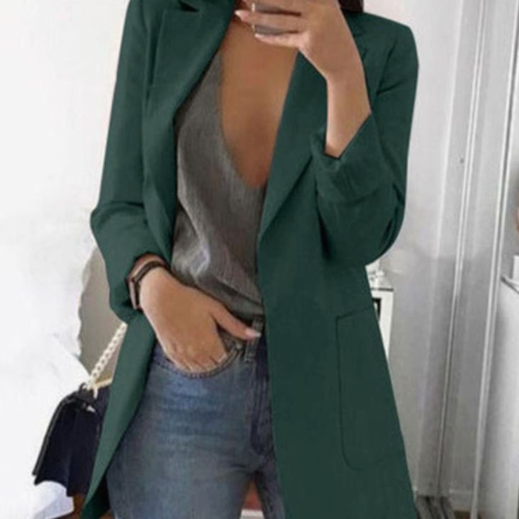 Charlotte | Women's Open-Front Lapel Long-Sleeve Casual Smart Blazer