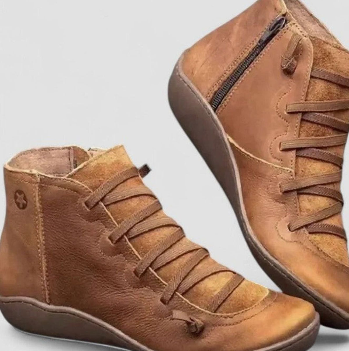 Camila | Women's Orthopedic Ankle Boots Lace-Up Side-Zip Booties
