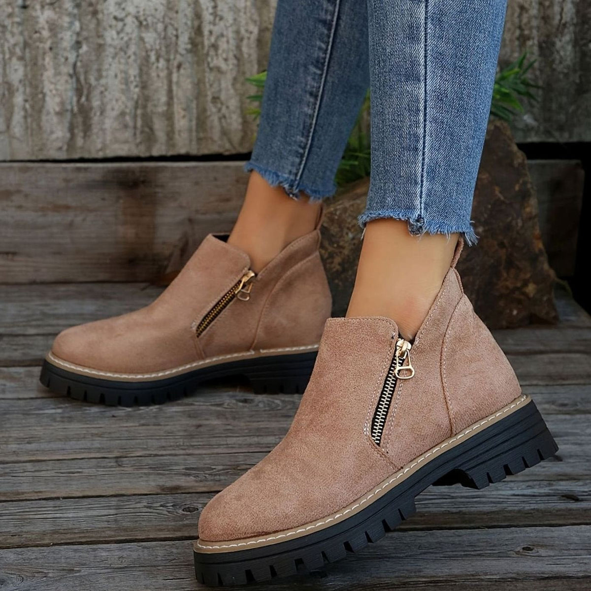 Victoria | Women's Orthopedic Ankle Boots Leopard Print Side-Zip Booties