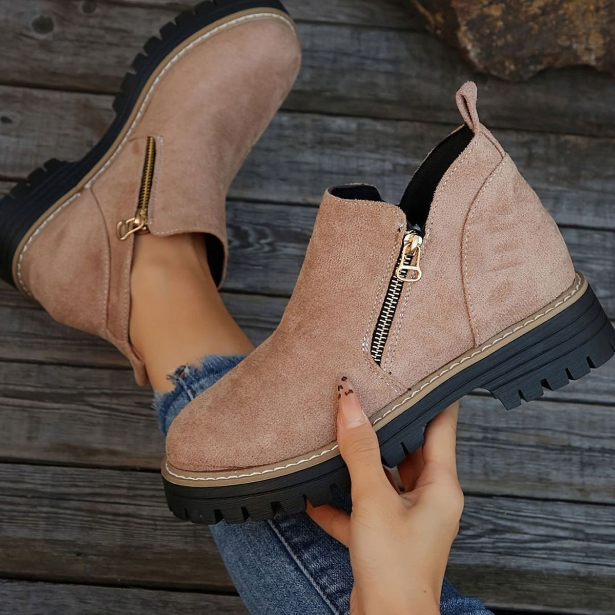 Victoria | Women's Orthopedic Ankle Boots Leopard Print Side-Zip Booties