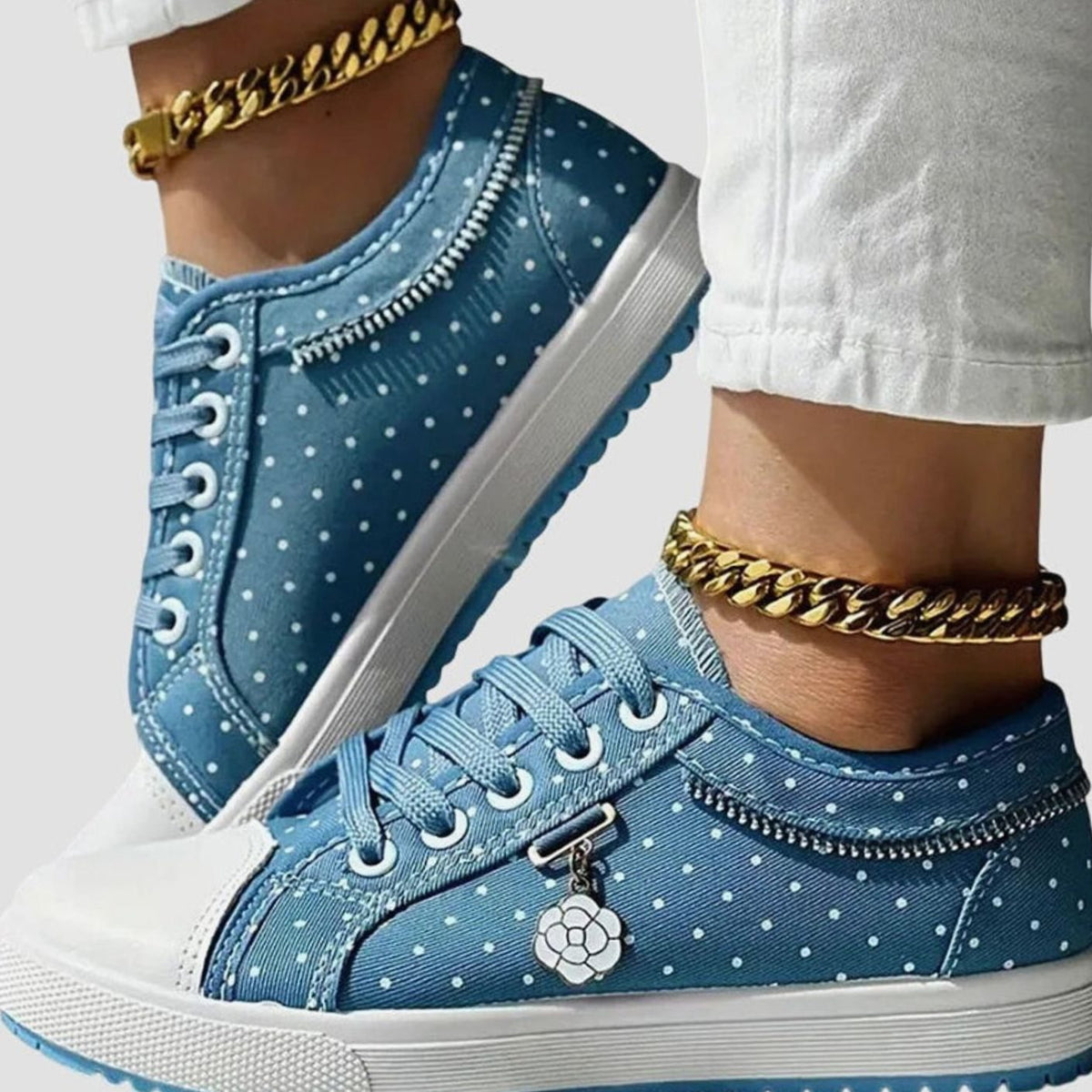 Sophia | Women's Orthopedic Floral Mesh Lace-Up Low-Top Sneakers