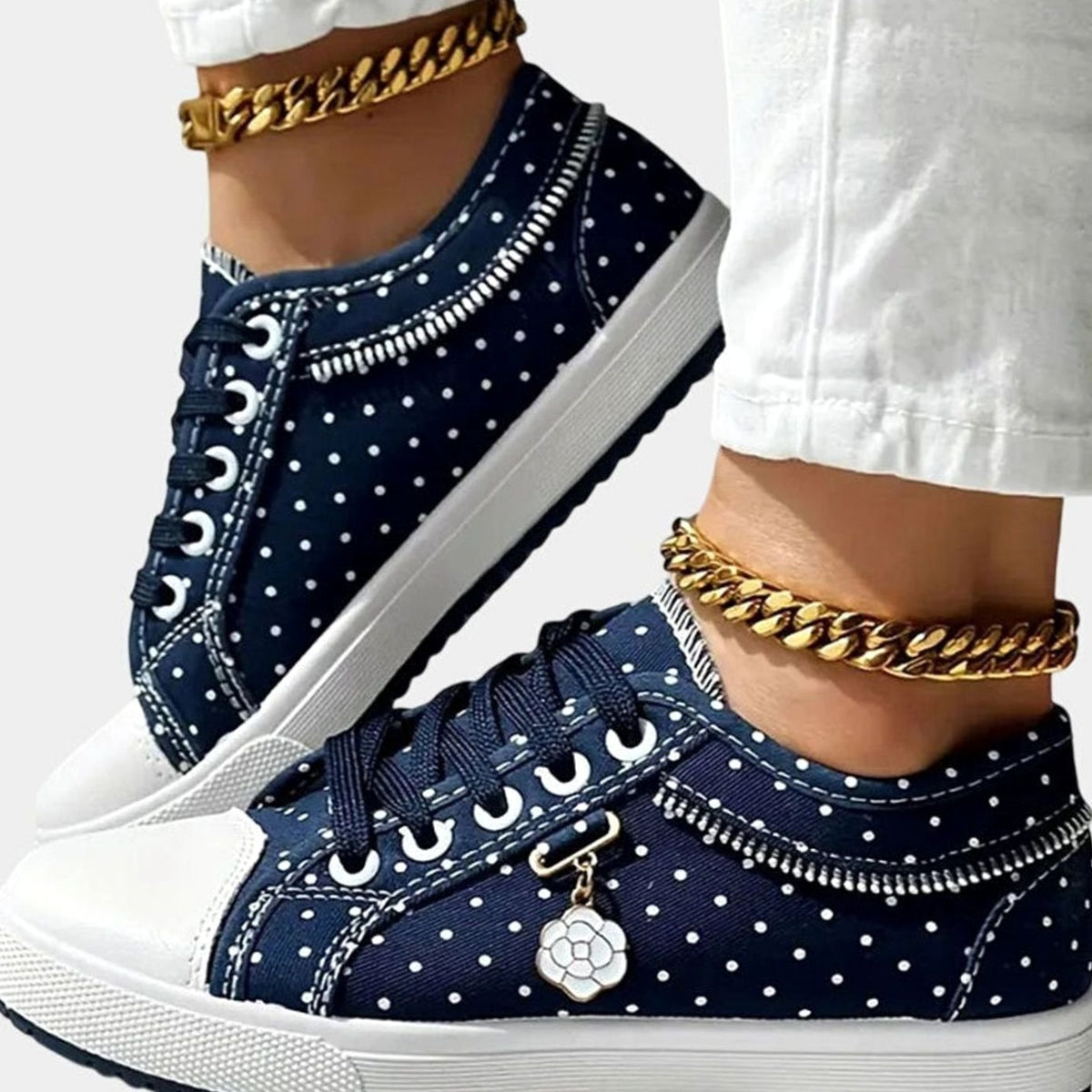 Sophia | Women's Orthopedic Floral Mesh Lace-Up Low-Top Sneakers