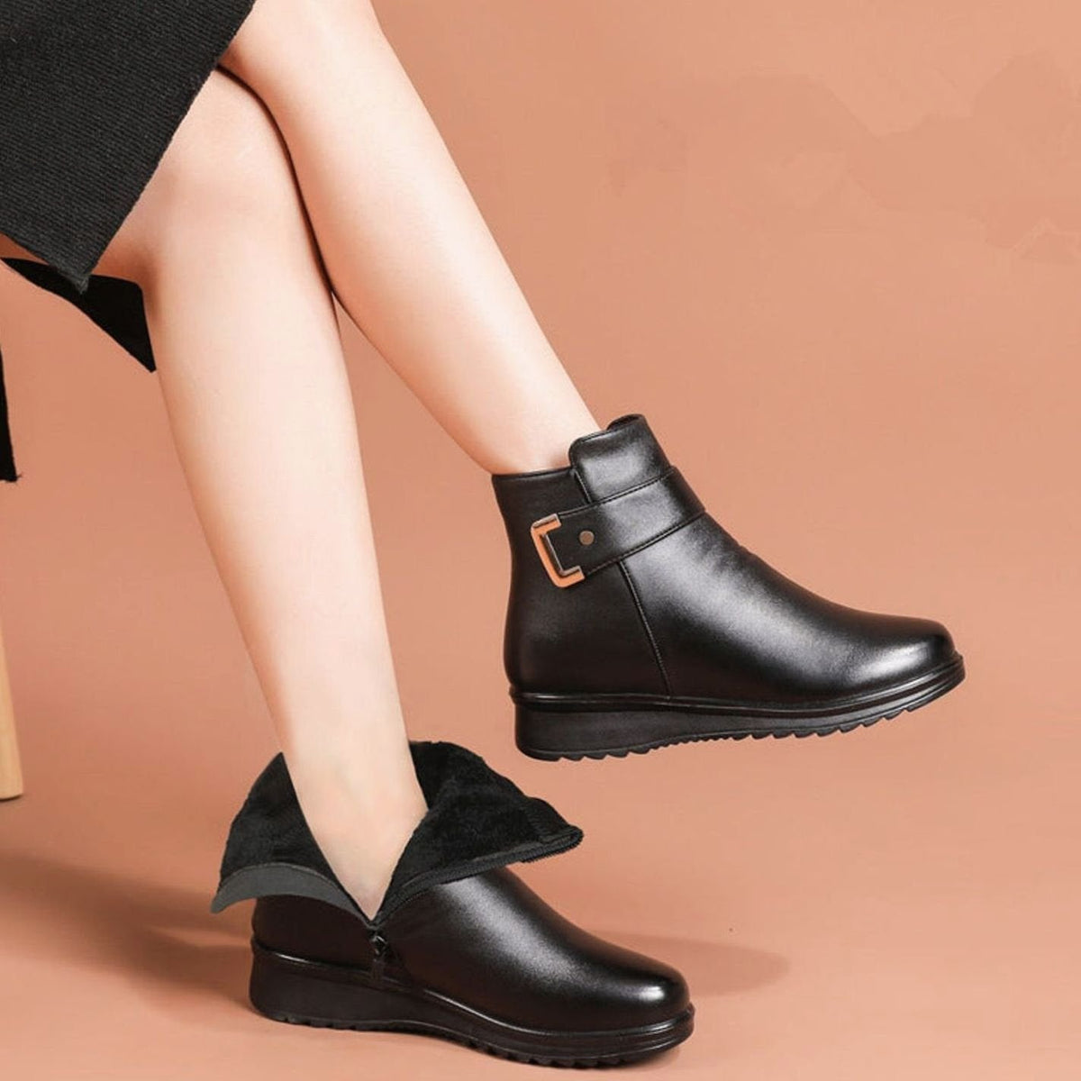Charlotte | Women's Orthopedic Fur-Lined Wedge Ankle Boots