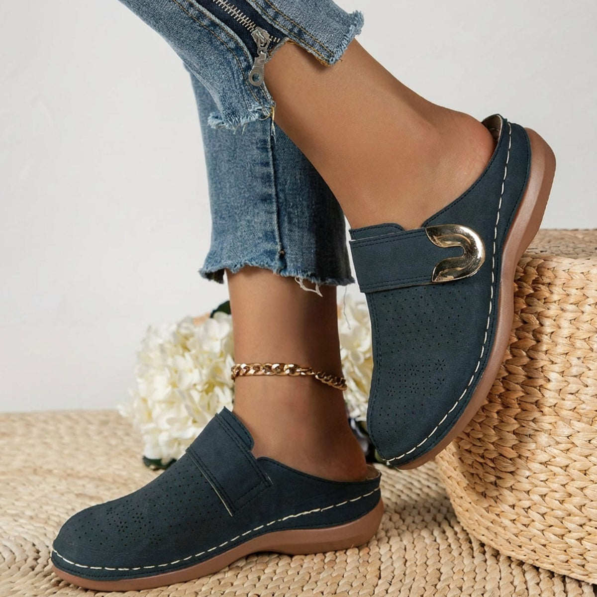 Madison | Women's Orthopedic Velcro Slip-On Mule Clogs