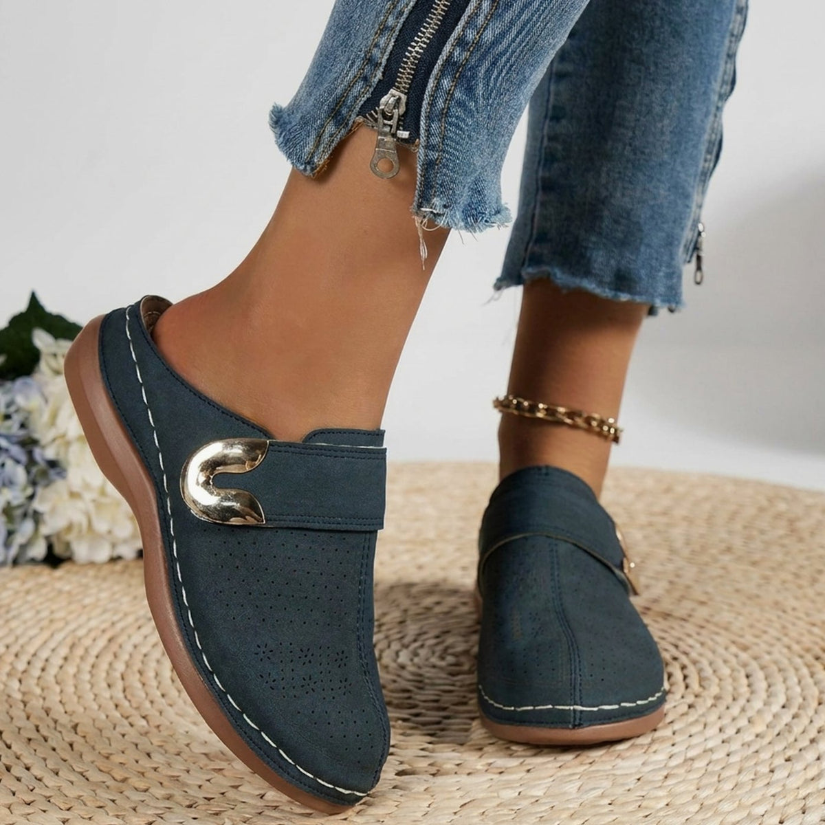 Madison | Women's Orthopedic Velcro Slip-On Mule Clogs