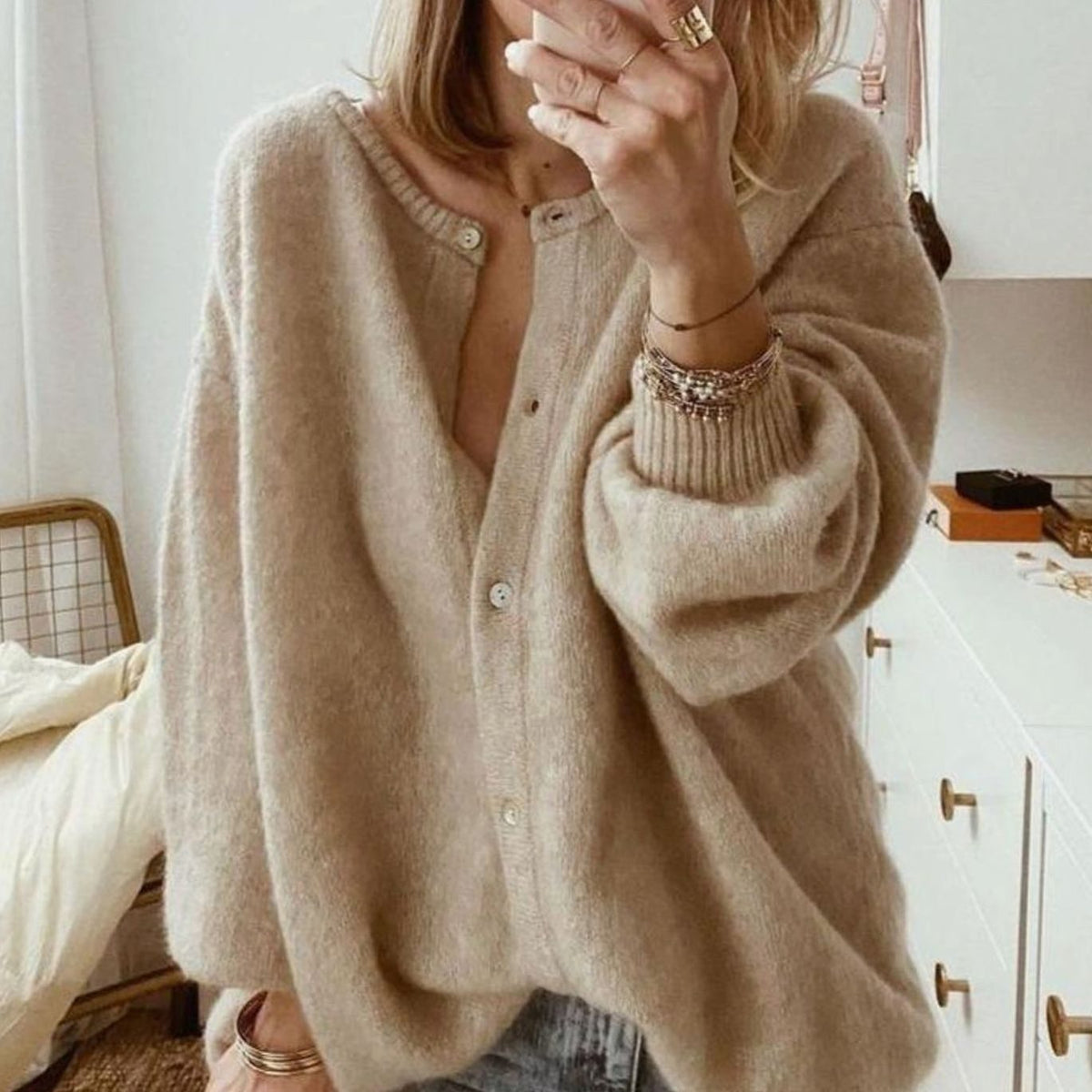 Camila | Women's Oversized Button-Up Knit Cardigan Sweater