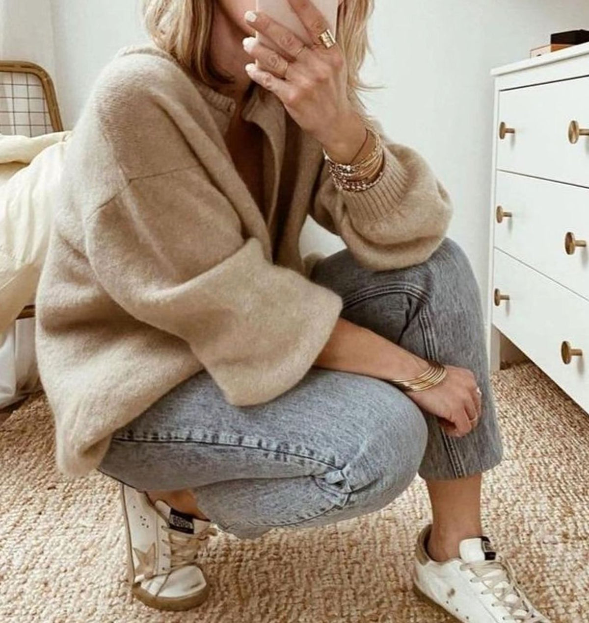 Camila | Women's Oversized Button-Up Knit Cardigan Sweater