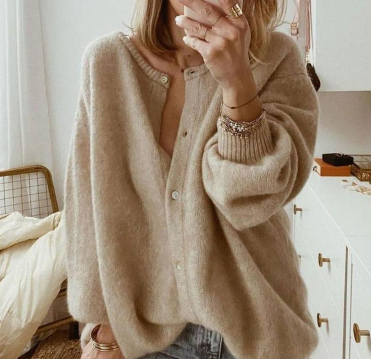 Camila | Women's Oversized Button-Up Knit Cardigan Sweater