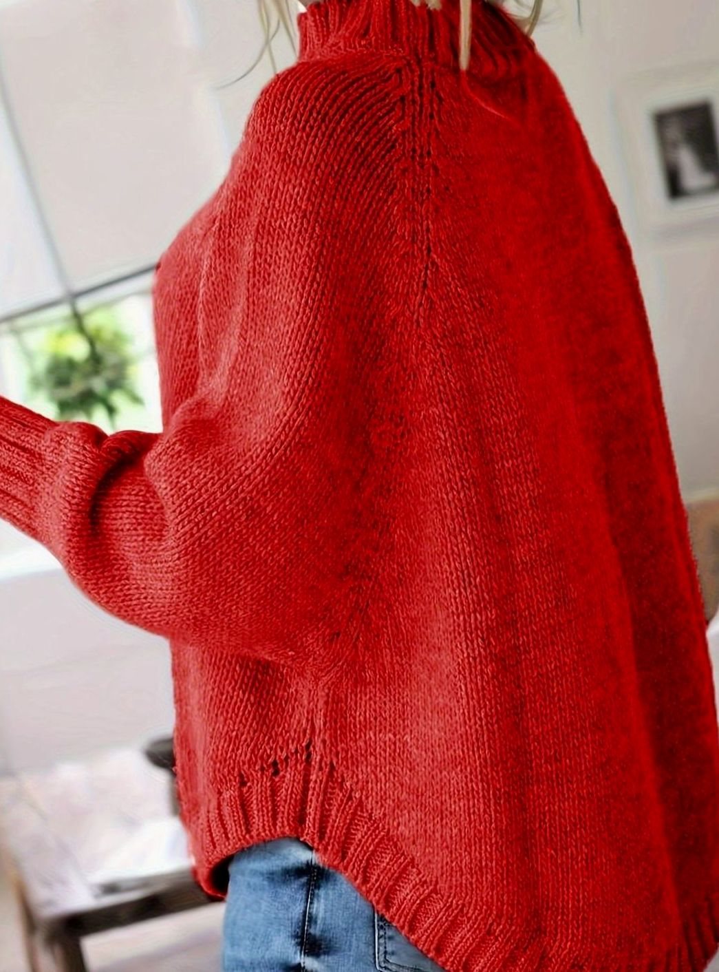Camila | Women's Oversized Cable Knit High-Neck Pullover Sweater