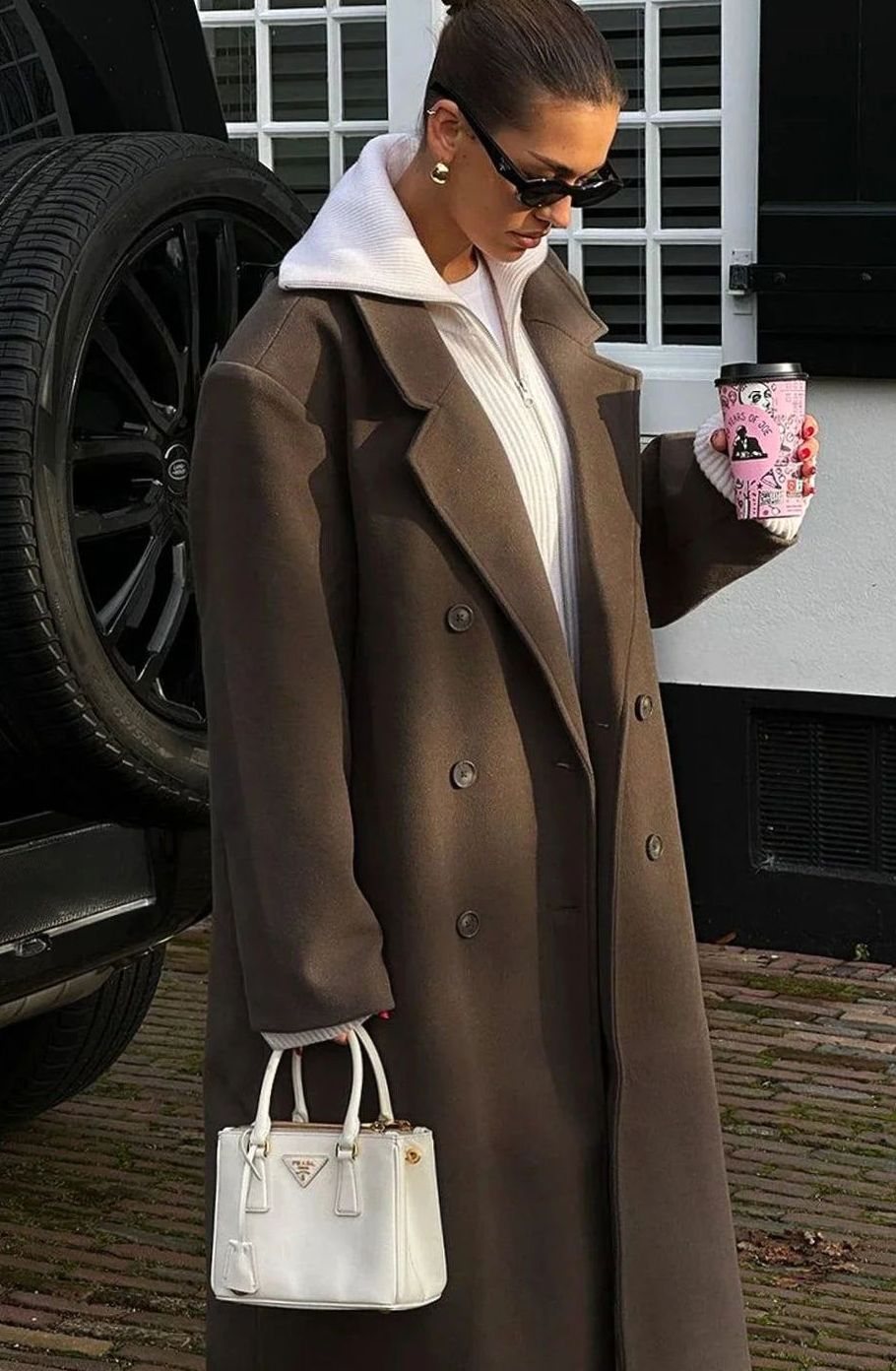 Camila | Women's Oversized Double-Breasted Brown Winter Coat