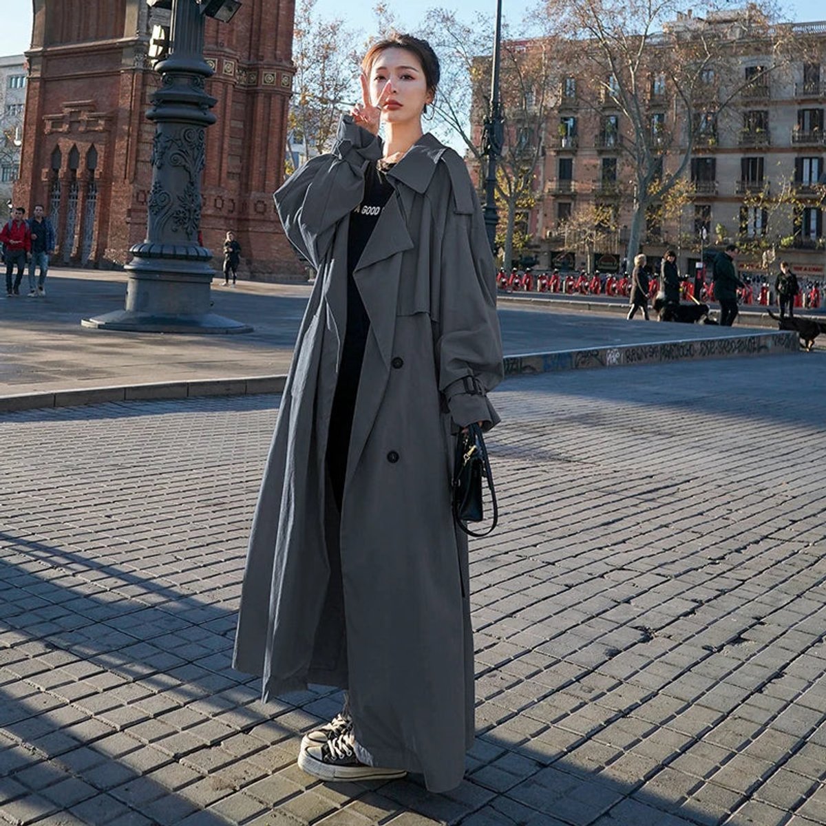Grace | Women's Oversized Double-Breasted Maxi Longline Trench Coat