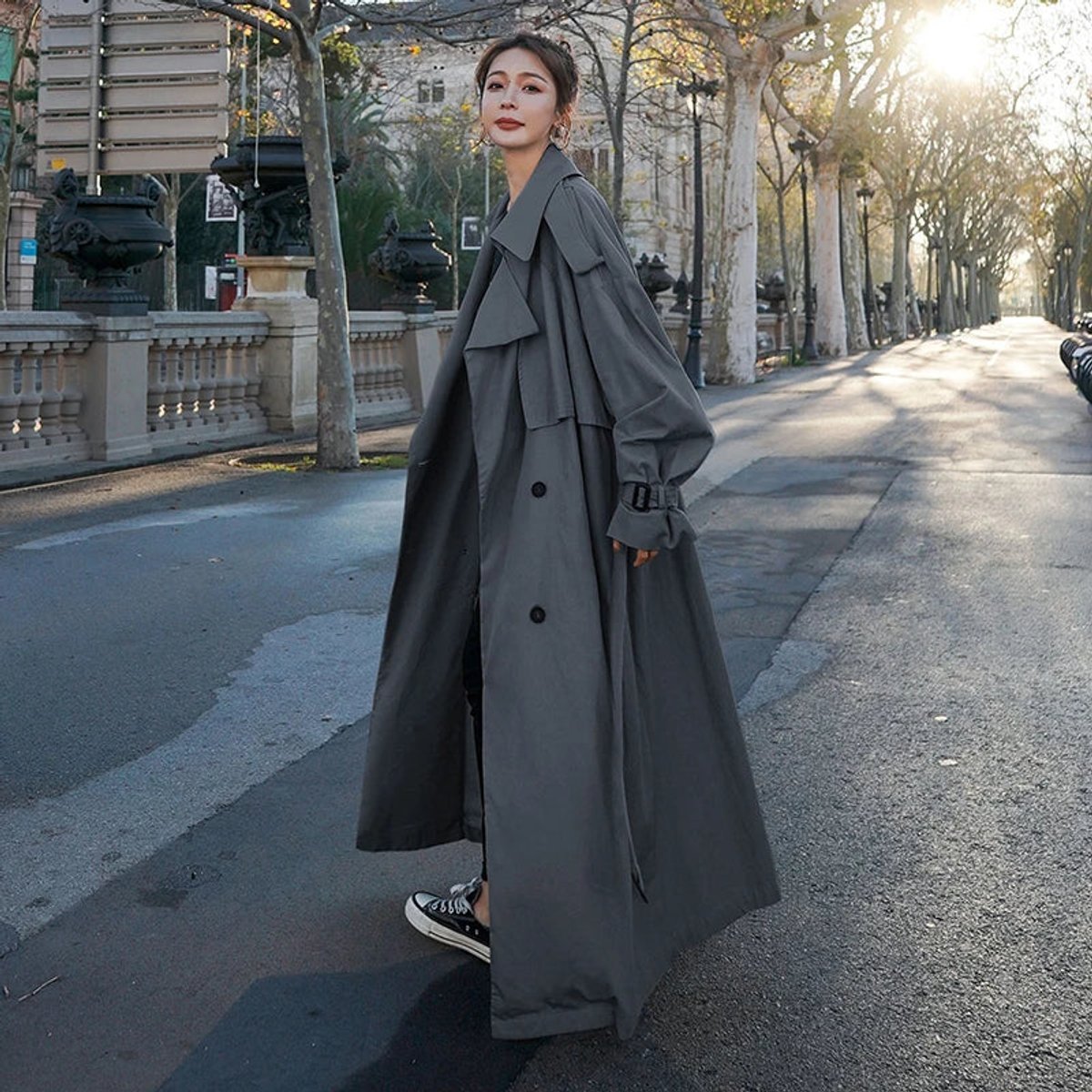 Grace | Women's Oversized Double-Breasted Maxi Longline Trench Coat