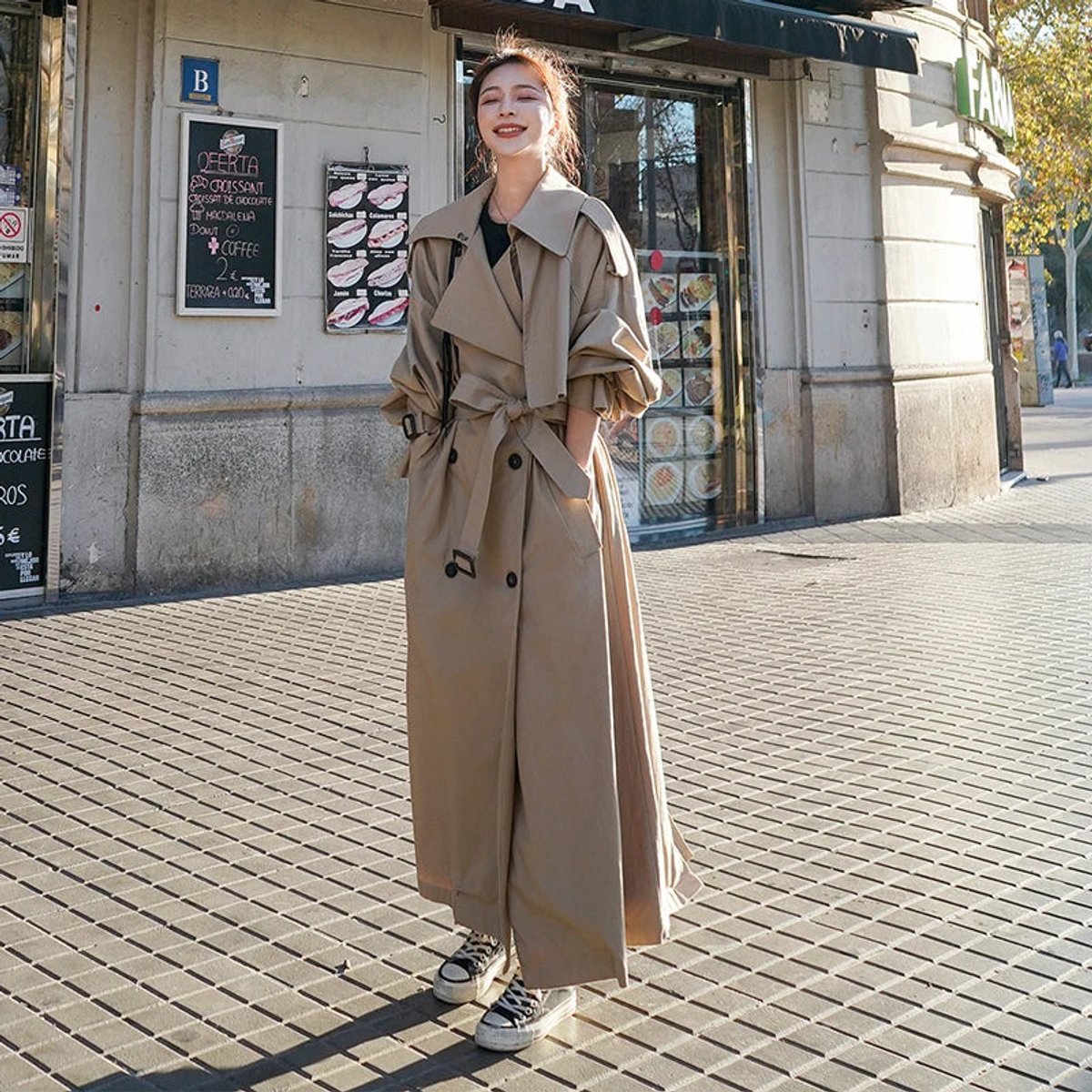 Grace | Women's Oversized Double-Breasted Maxi Longline Trench Coat