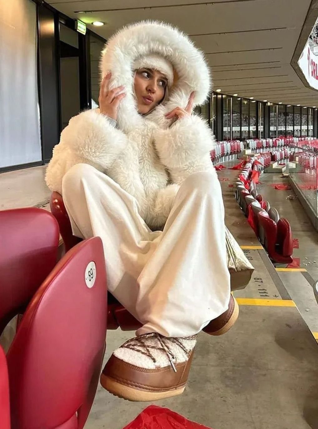 Victoria | Women's Oversized Faux Fur Hooded Casual Coat
