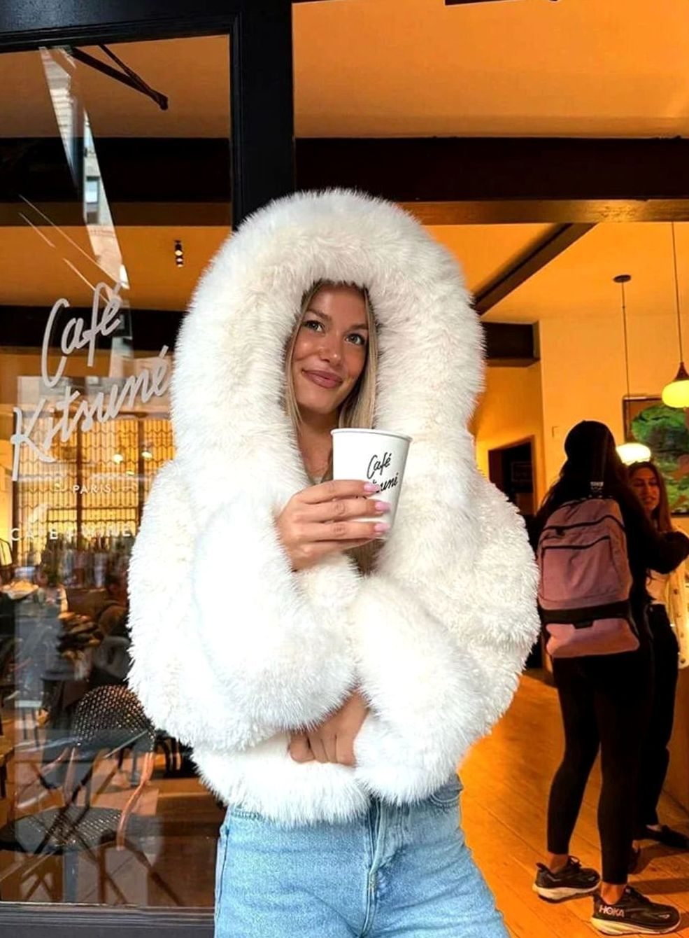 Victoria | Women's Oversized Faux Fur Hooded Casual Coat