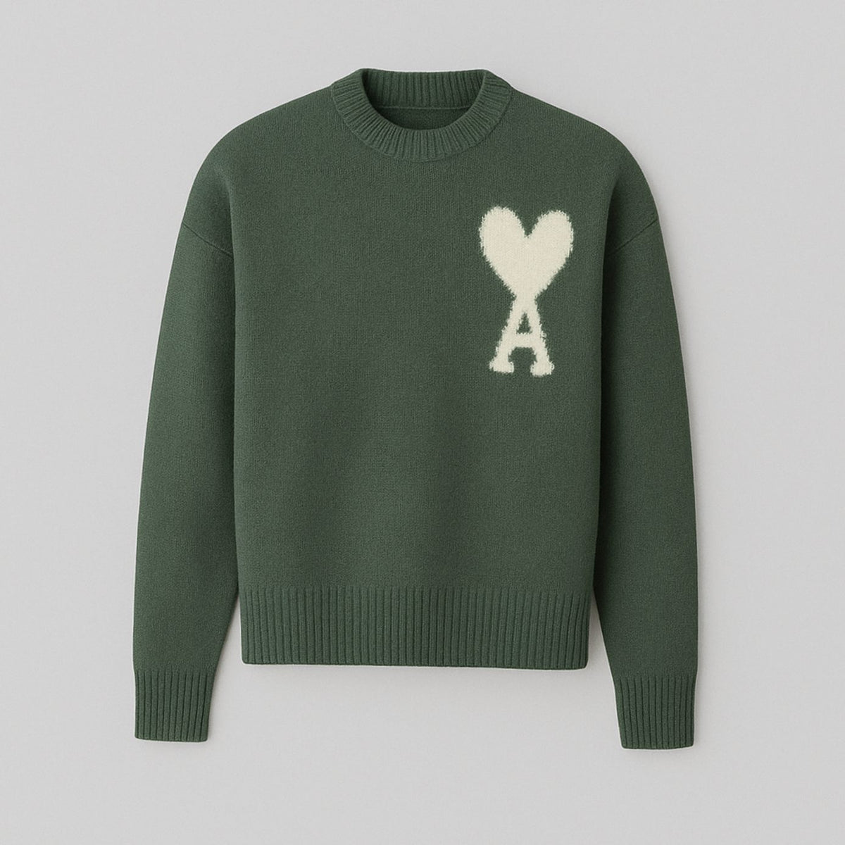 Sophia | Women's Oversized Heart Motif Crew Neck Knit Sweater