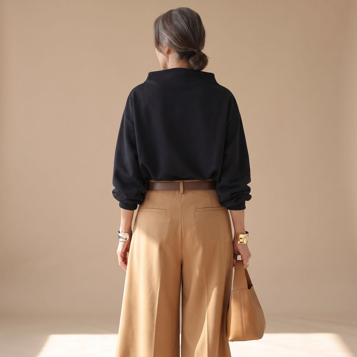 Olivia | Women's Oversized High-Neck Soft Knit Sweater Top