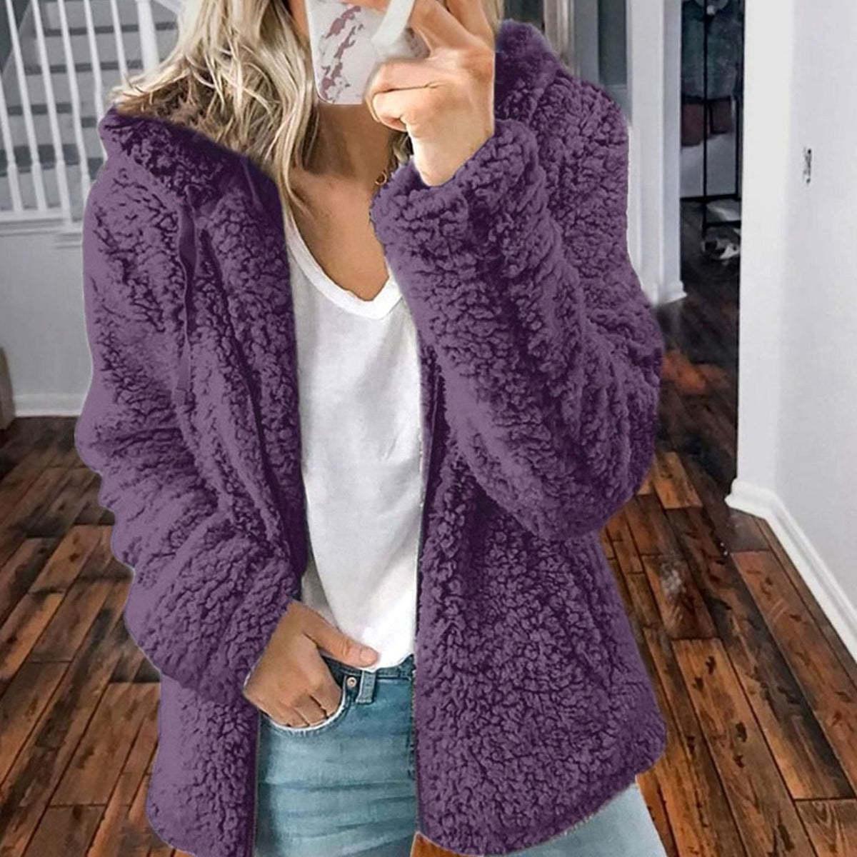 Victoria | Women's Oversized Hooded Sherpa Teddy Coat