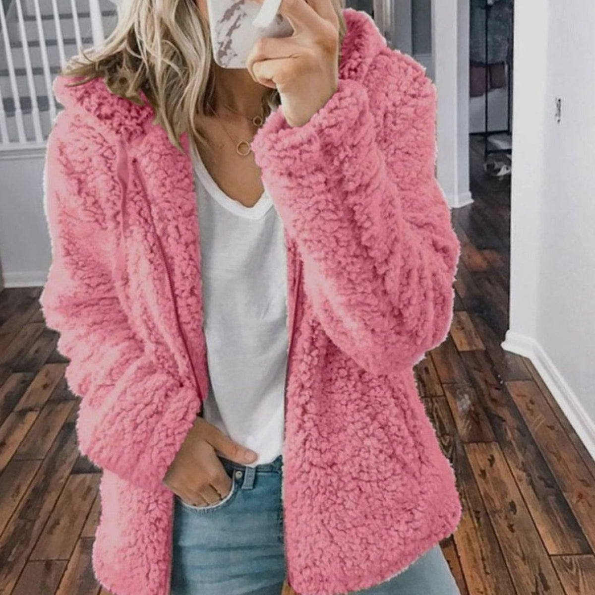 Victoria | Women's Oversized Hooded Sherpa Teddy Coat