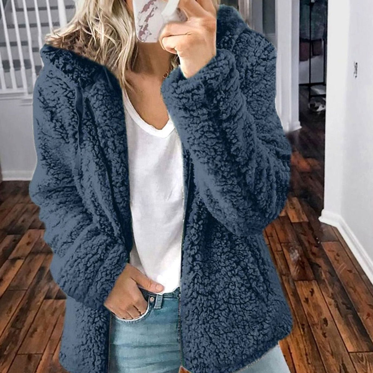Victoria | Women's Oversized Hooded Sherpa Teddy Coat