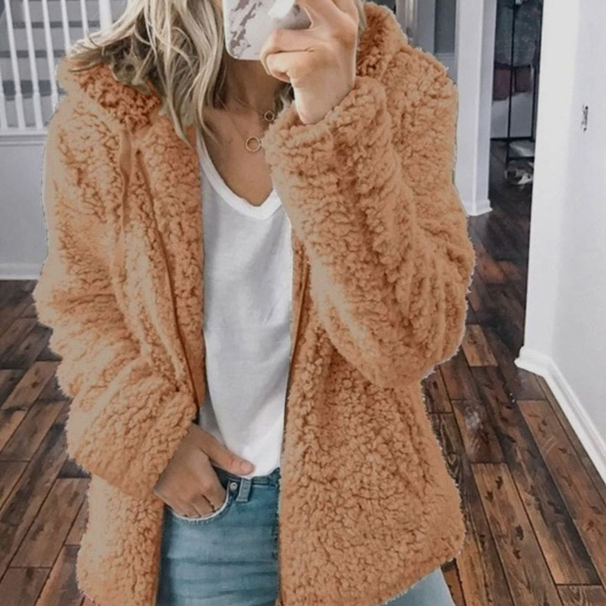 Victoria | Women's Oversized Hooded Sherpa Teddy Coat