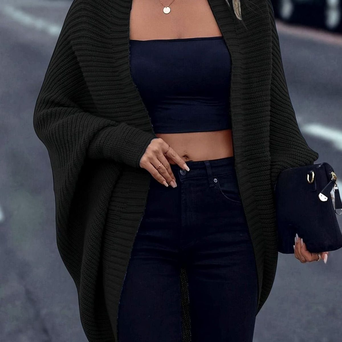 Harper | Women's Oversized Longline Open-Front Knit Cardigan