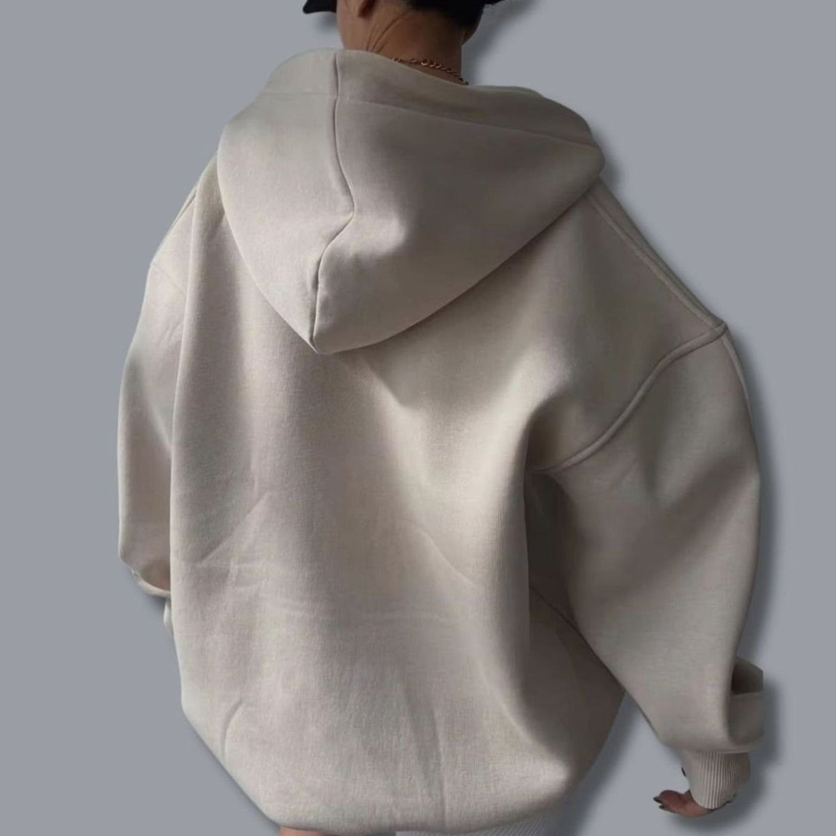 Emma | Women's Oversized Notch-Neck Pullover Hoodie Sweatshirt