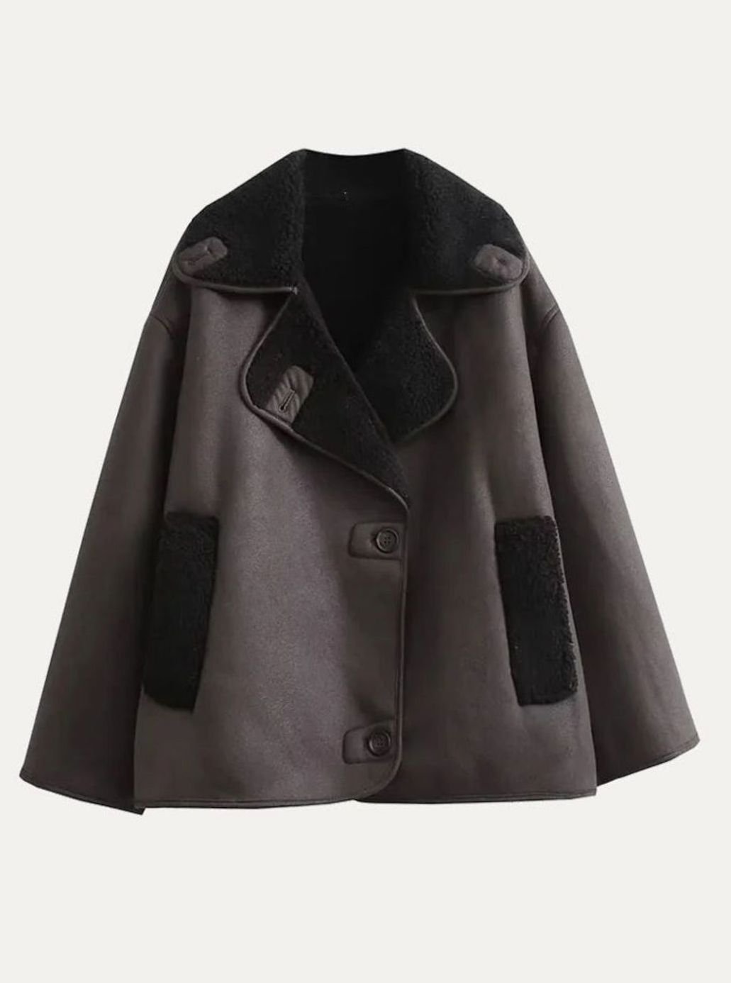 Harper | Women's Oversized Sherpa-Lined Double-Breasted Jacket