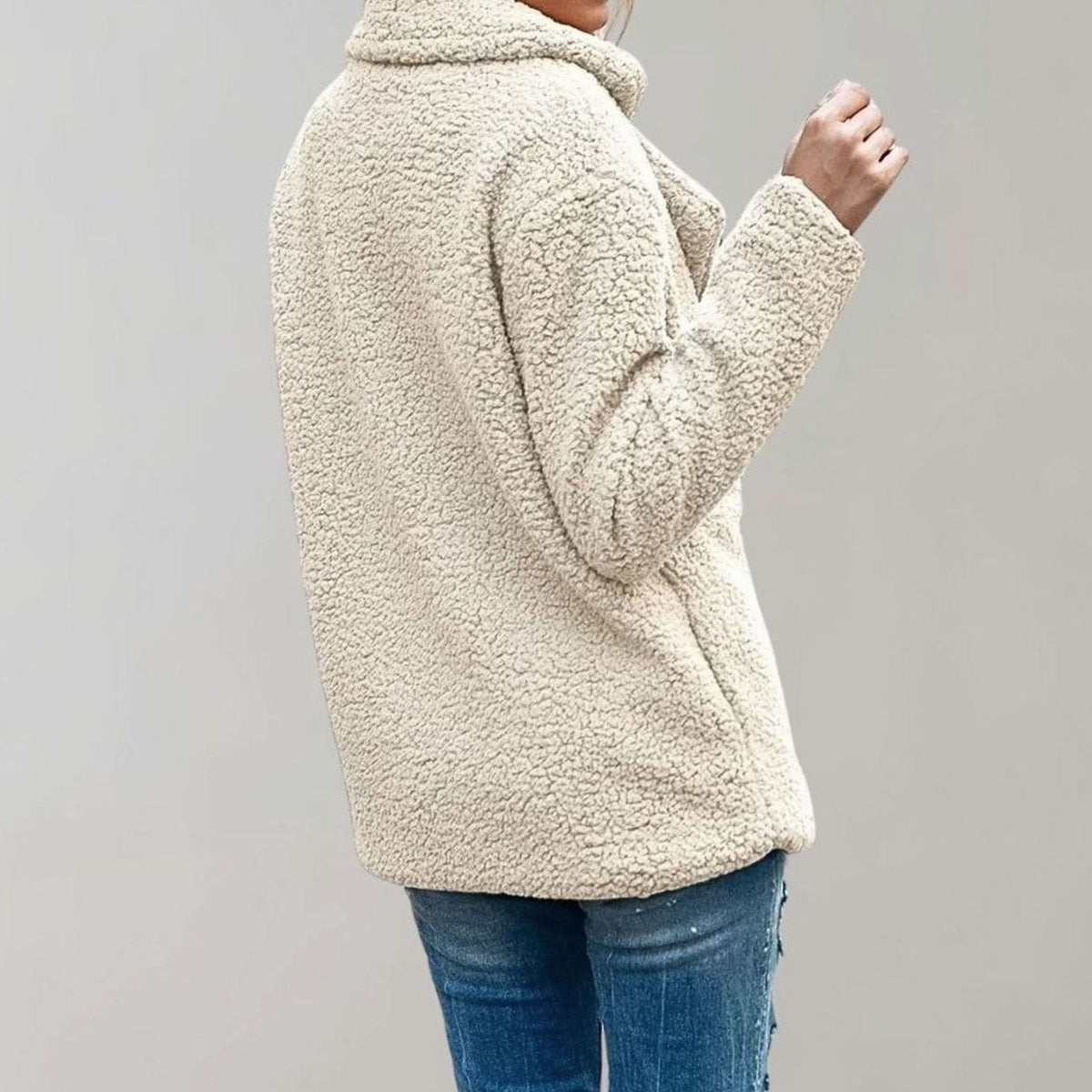 Amelia | Women's Oversized Teddy Bear Coat Double-Breasted Notched Lapel Jacket