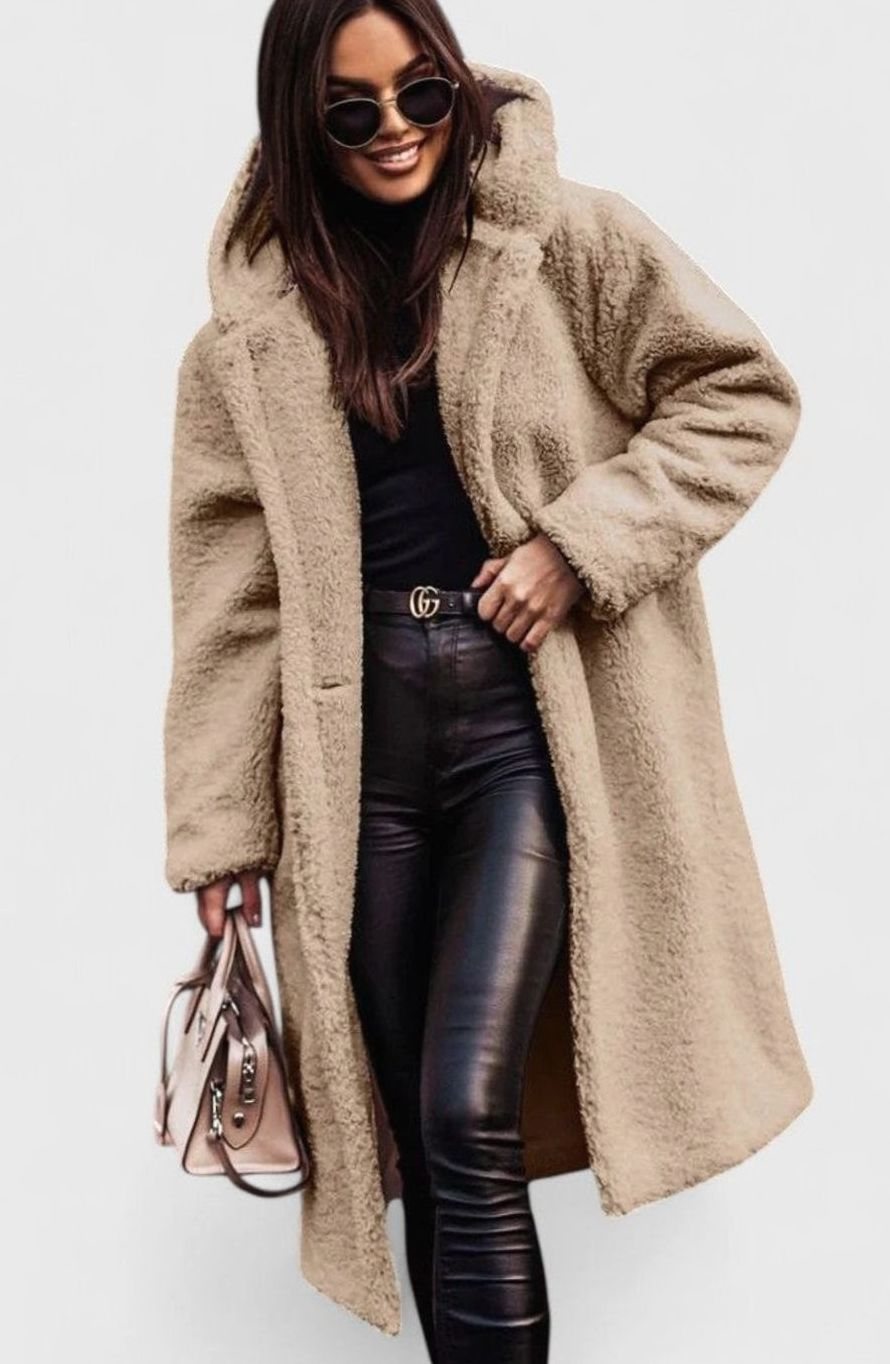 Evelyn | Women's Oversized Teddy Faux Fur Long Elegant Winter Coat
