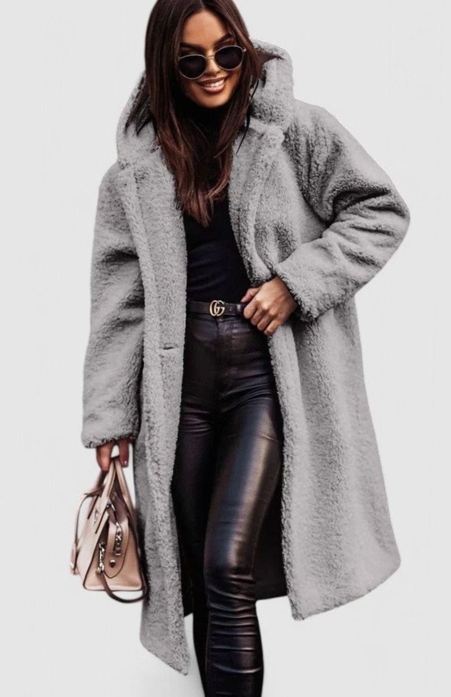 Evelyn | Women's Oversized Teddy Faux Fur Long Elegant Winter Coat
