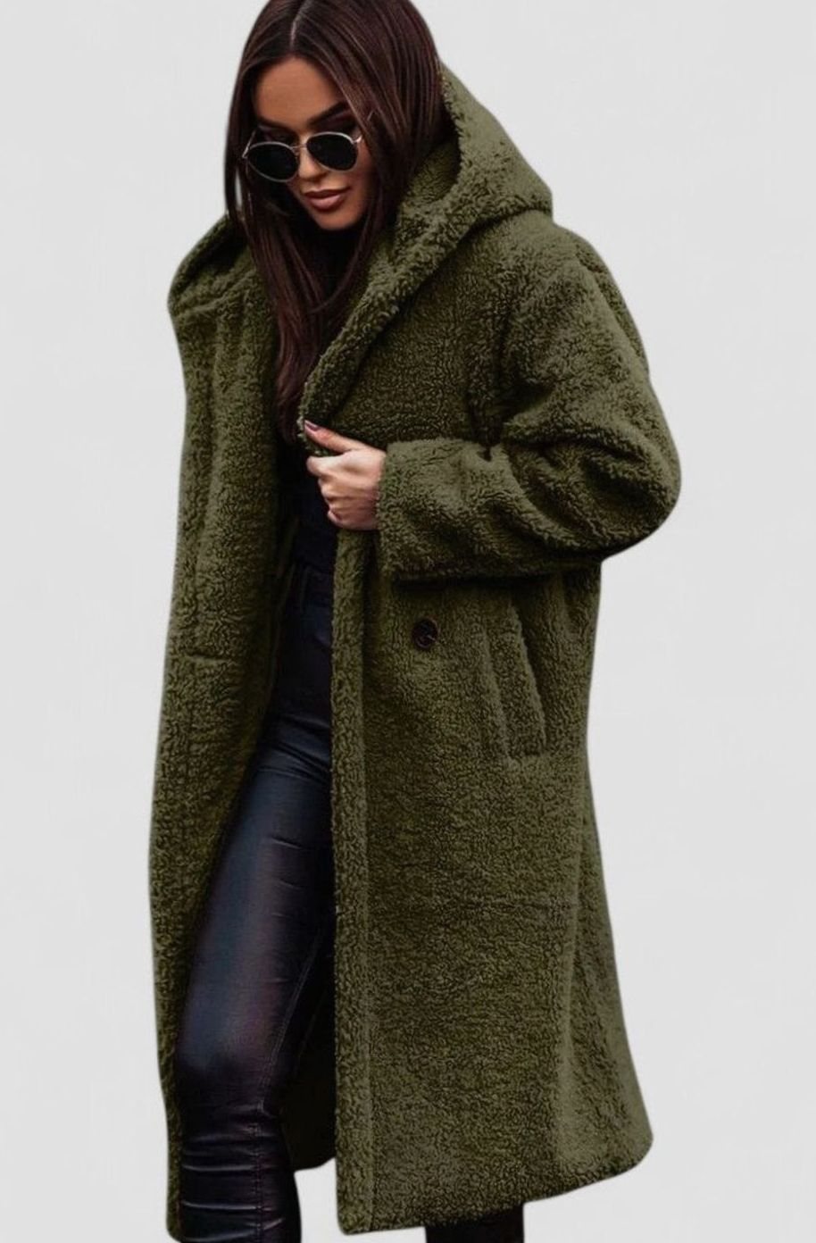 Evelyn | Women's Oversized Teddy Faux Fur Long Elegant Winter Coat