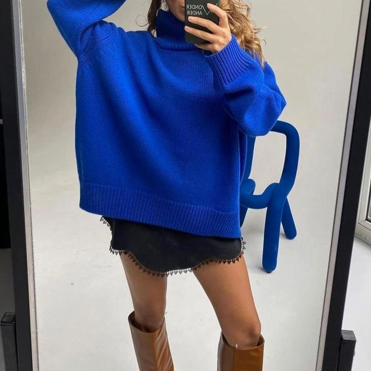 Grace | Women's Oversized Turtleneck Long-Sleeve Knit Sweater